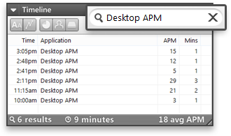 Desktop APM Timeline Search