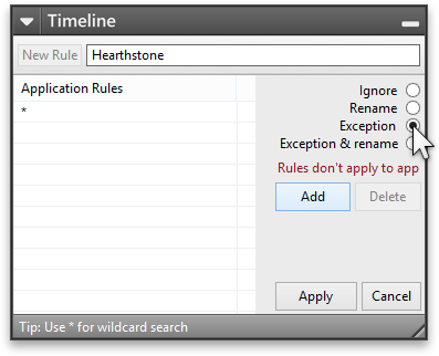 Add Exception rule for Hearthstone