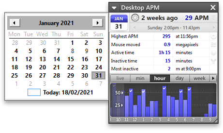 Desktop APM actions per minute for every application